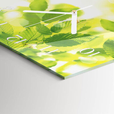 Zegar ścienny bez tykania Liście