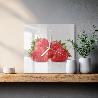 Zegar ścienny kwadratowy Truskawki