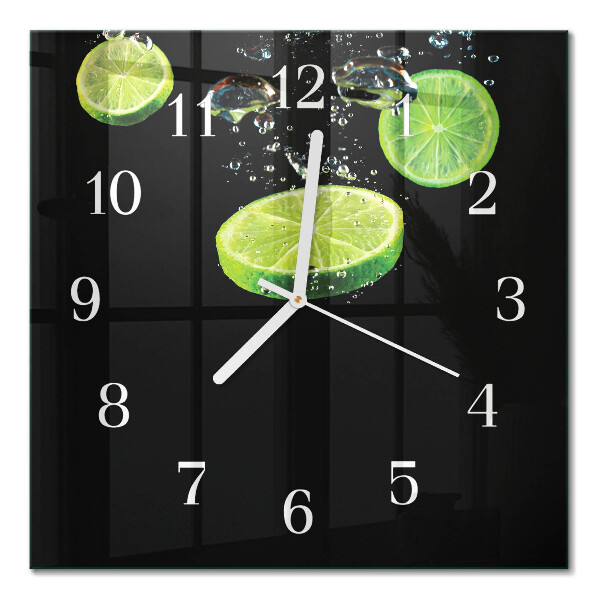 Zegar na ścianę kwadratowy Limonki