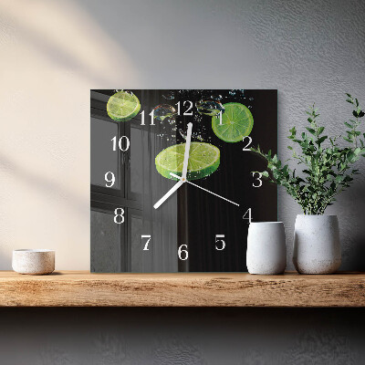Zegar na ścianę kwadratowy Limonki