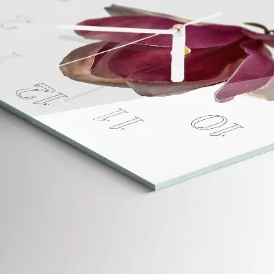 Zegar ścienny bez tykania Kwiat magnolii