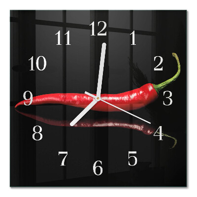 Zegar ścienny bez tykania Papryczka chili