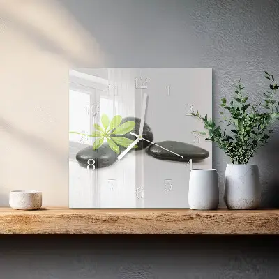 Zegar ścienny kwadratowy Kamienie