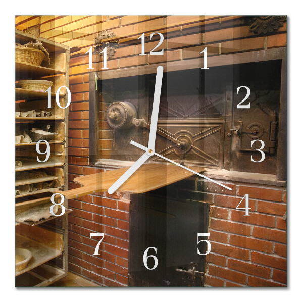 Zegar szklany kwadratowy Piec chlebowy