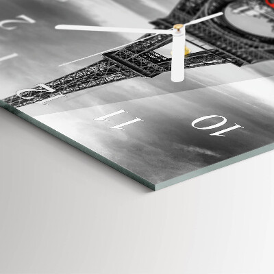 Ozdobny zegar ścienny Wieża Eiffla samochód