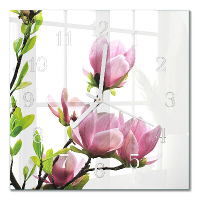 Kwadratowy zegar Kwiat magnolii