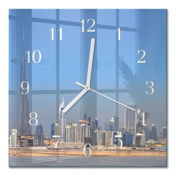 Zegar na ścianę kwadratowy Horyzont Dubaju