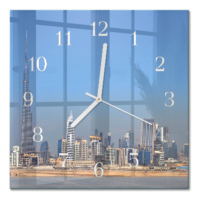 Zegar na ścianę kwadratowy Horyzont Dubaju