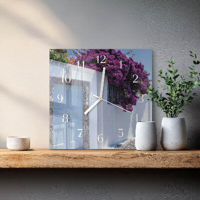 Ozdobny zegar ścienny Domowe kwiaty