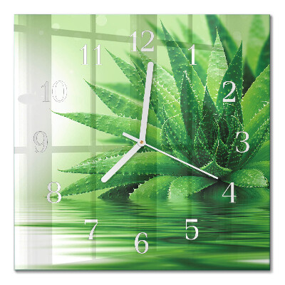 Zegar szklany kwadratowy Aloes
