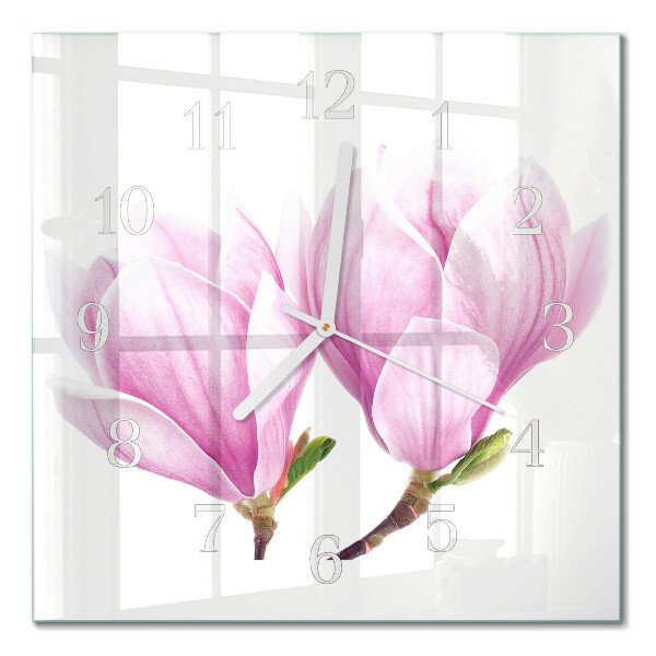 Zegar szklany kwadratowy Magnolia