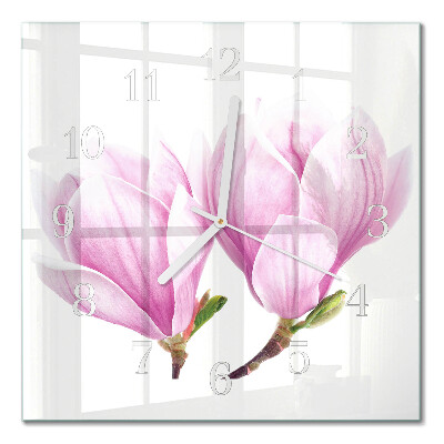 Zegar szklany kwadratowy Magnolia