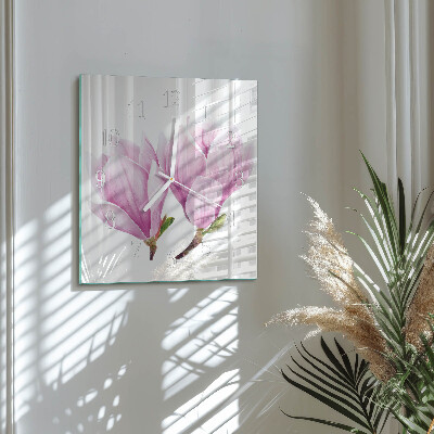 Zegar szklany kwadratowy Magnolia