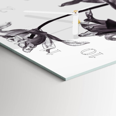 Zegar na ścianę kwadratowy Kwiaty