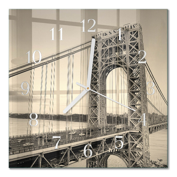 Zegar na ścianę kwadratowy Golden Gate