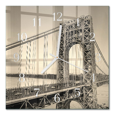 Zegar na ścianę kwadratowy Golden Gate