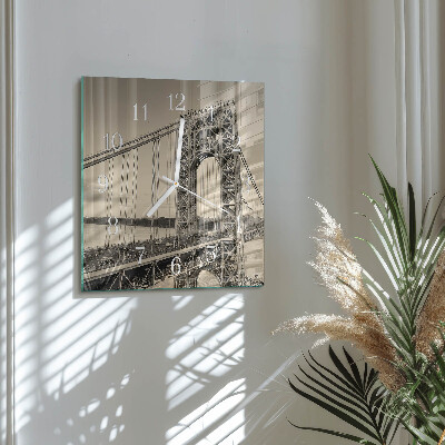 Zegar na ścianę kwadratowy Golden Gate