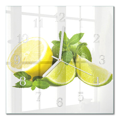 Zegar ścienny kwadratowy Limonka mięta