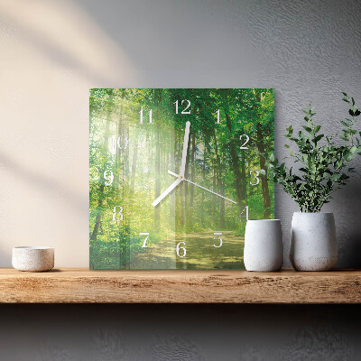 Zegar szklany kwadratowy Leśna natura