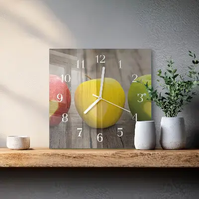 Zegar ścienny bez tykania Jabłka