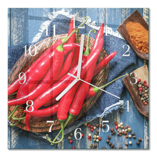 Zegar ścienny kwadratowy Papryczka chili