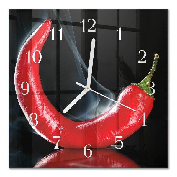 Zegar ścienny bez tykania Papryczka chili