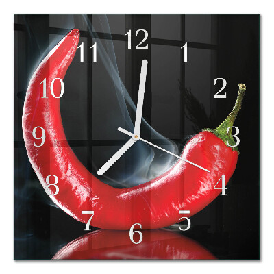 Zegar ścienny bez tykania Papryczka chili