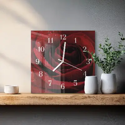 Kwadratowy zegar Róża
