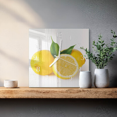 Zegar ścienny kwadratowy Cytryny