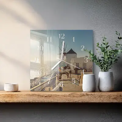 Zegar ścienny kwadratowy Santorini