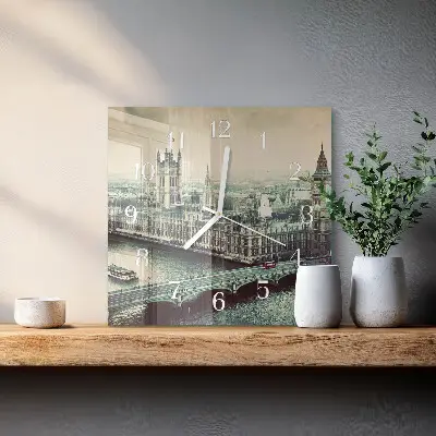 Zegar na ścianę kwadratowy Londyn