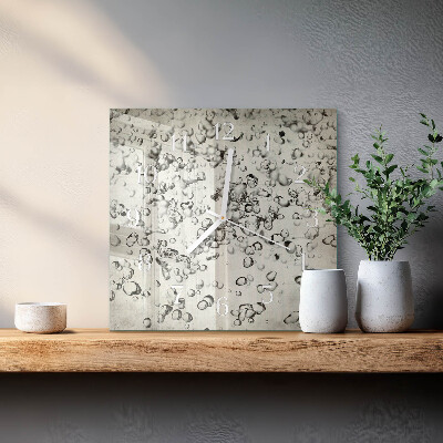 Zegar szklany kwadratowy Krople