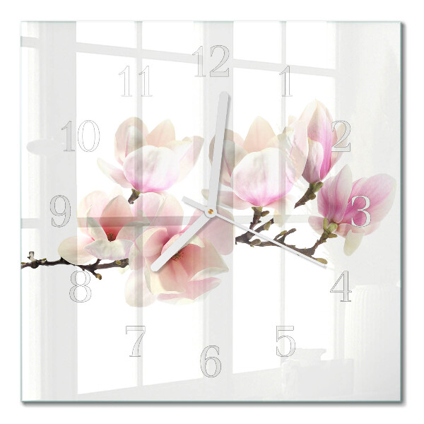 Zegar szklany kwadratowy Magnolia