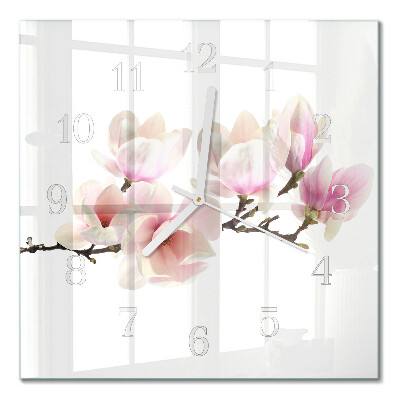 Zegar szklany kwadratowy Magnolia