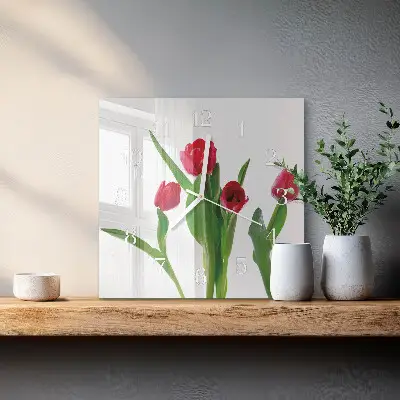 Ozdobny zegar ścienny Tulipany