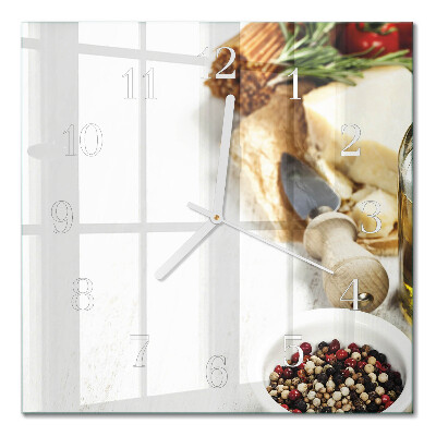 Zegar szklany kwadratowy Makaron