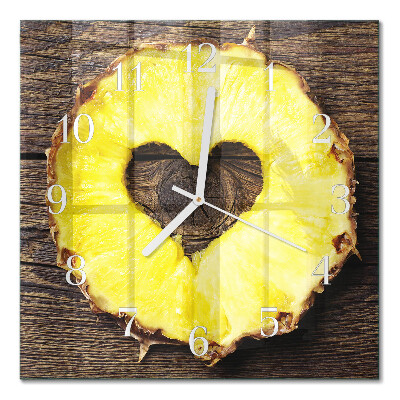 Zegar na ścianę kwadratowy Ananas