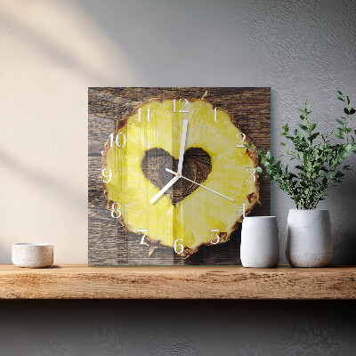 Zegar na ścianę kwadratowy Ananas