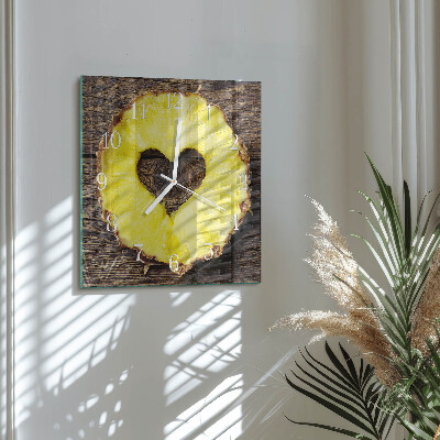 Zegar na ścianę kwadratowy Ananas