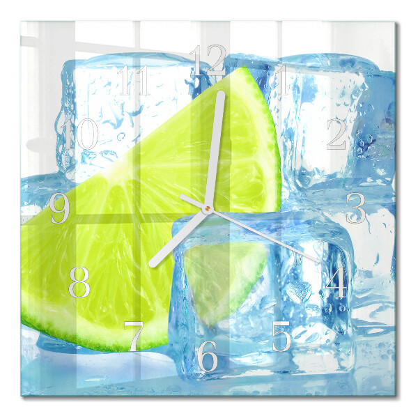 Zegar na ścianę kwadratowy Limonka lód