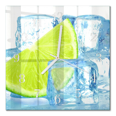 Zegar na ścianę kwadratowy Limonka lód