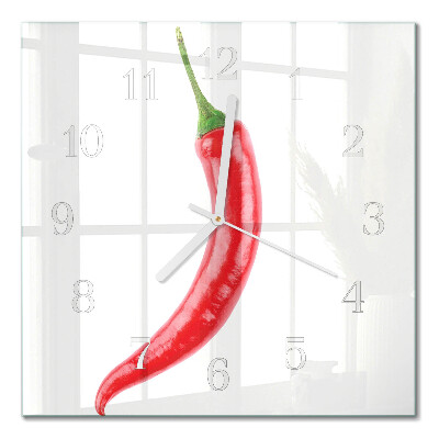 Zegar na ścianę kwadratowy Papryczka chili