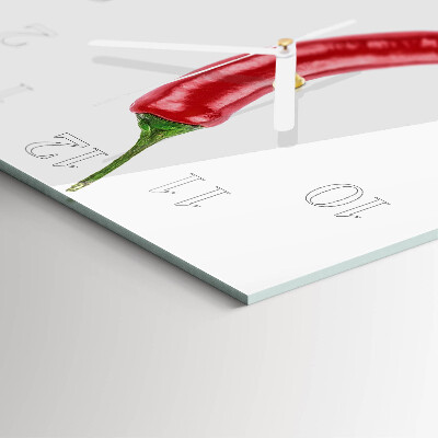 Zegar na ścianę kwadratowy Papryczka chili