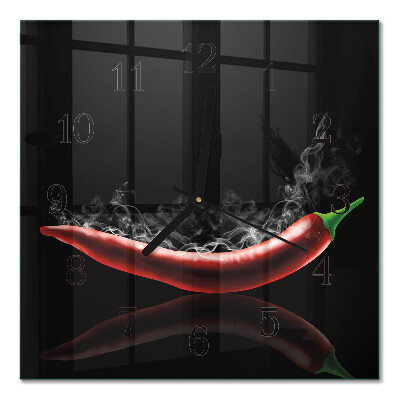 Zegar szklany ścienny Papryczki chili