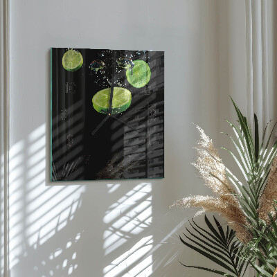 Zegar na ścianę kwadratowy Limonki