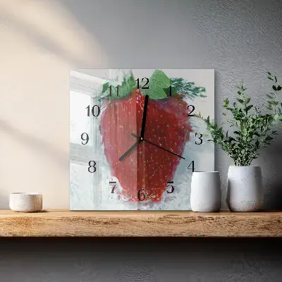 Zegar na ścianę kwadratowy Truskawka