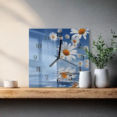 Zegar na ścianę kwadratowy Kwiat