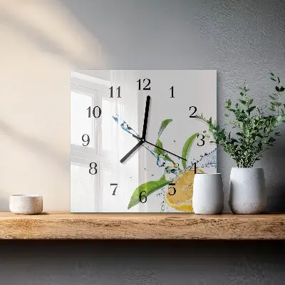 Zegar szklany ścienny Cytrusowy