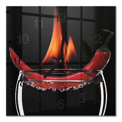 Zegar kwadratowy Ogniste chili