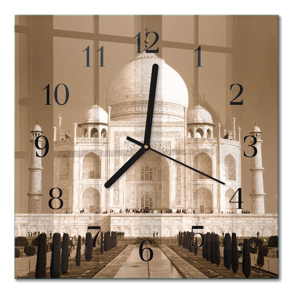 Kwadratowy zegar Taj Mahal w sepii